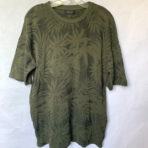 Zara Other - Zara Man Olive Green Tropical Print Sweater